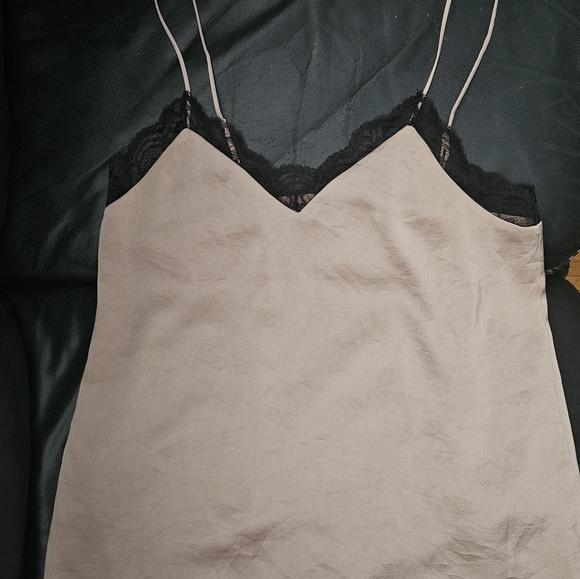 Little Moon Aritzia Sz Small Lace Bronze Camisole Layered  Top Blouse - Picture 3 of 10